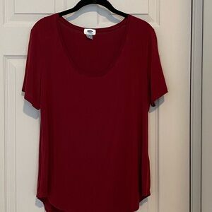 Old Navy Women's Burgundy Short Sleeve Tee